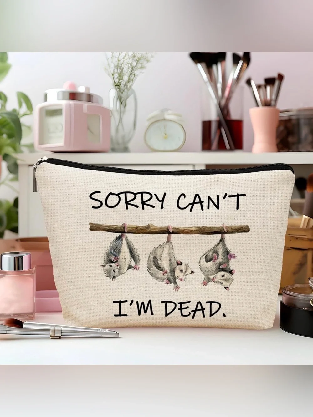 Hilarious Opossum makeup pouch possums cosmetic Bag funny Novelty gift idea